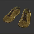 Brown Leather Casual Shoes With Laces And Retro Stitching Design