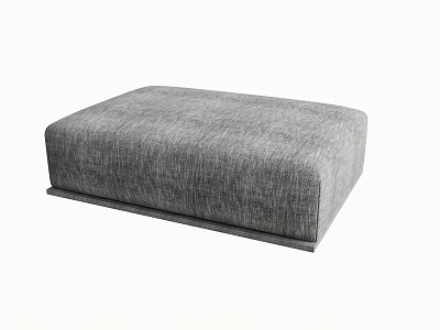 Gray Fabric Ottoman With Modern Design For Stylish Living Room Decor 3d model