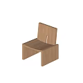 Modern Wooden Single Chair With Minimalist Geometric Design And Natural Wood Finish