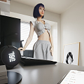 modern woman character 3d model