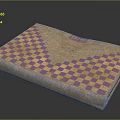 Stylish Brown Daily Use Mat Featuring Purple Checkerboard Pattern For Home Decor And Everyday