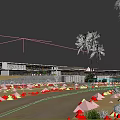 Modern Desert Building With Palm Trees Camel And Dirt Road Under Blue Sky