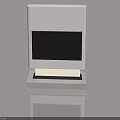 Modern White Swing Door Design With Light Base And Reflective Surface On Blue Background