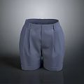 Gray Pleated Casual Shorts With Comfortable Fit And Stylish Design For Everyday Wear