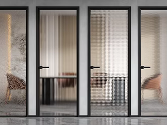 Modern swing door glass door 3d model