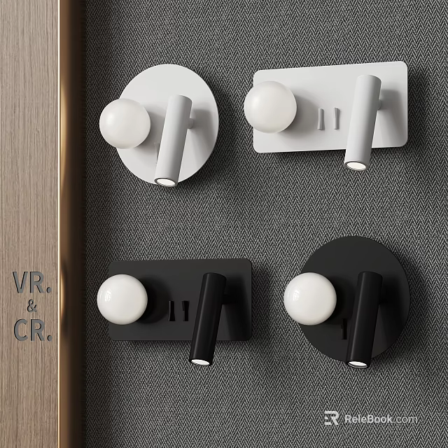 Modern Minimalist Wall Lights with White and Black Design for Gray Wall Home Decorative Use 3d model 