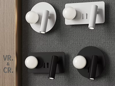 Modern Minimalist Wall Lights with White and Black Design for Gray Wall Home Decorative Use 3d model