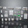 Different Types Of Computer Hardware Components Including Control Units And Interface Modules Displayed