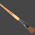 Household Paintbrush With Wooden Handle Black Metal Ferrule And Brown Bristles