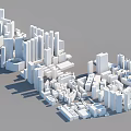 Modern Urban City Architecture Featuring Dense White Building Structures And Skyscrapers