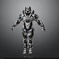 Futuristic Mech Warrior Character With White Black Armor And Advanced Tech Design