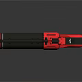 Red Modern Pistol Weapon With Black Components Textured Grip And Marked 02 3d model