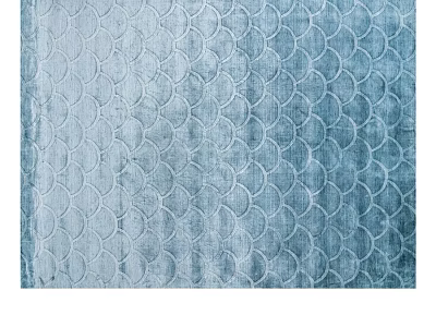 Light Blue Square Rug With Fish Scale Pattern And Soft Textured Surface 3d model
