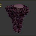 Volcanic Inspired Structure With Glowing Lava Flow And Silver Dome Top