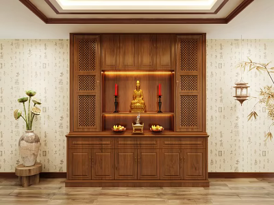 shrine offering table incense burner table candle holder 3d model