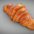 Freshly Baked Croissant With Golden Flaky Layers And Buttery Taste