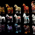 Game and Movie Character Mounts Featuring Decorated Horses in Various Colors
