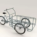 Practical Cargo Tricycle With Sturdy Frame And Large Rear Carrier Design 3d model