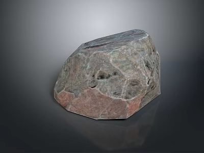 Rough Natural Wood Stone With Distinctive Texture And Red Gray Color For Decorative Projects 3d model