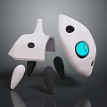 Abstract Robot Creatures Design With White Bodies Blue Eye And Black Legs