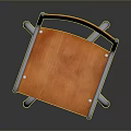 Stylish Orange Wooden Chair With Chrome Metal Frame And Cross Base