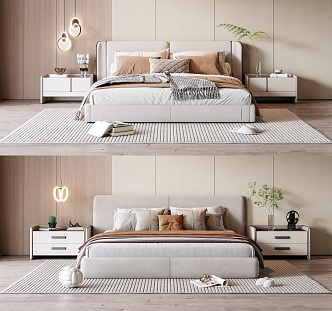 Modern Double Bed 3d model