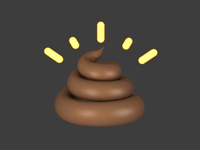 Brown Spiral Shaped Decorative Ornament Set With Yellow Glowing Accents 3d model