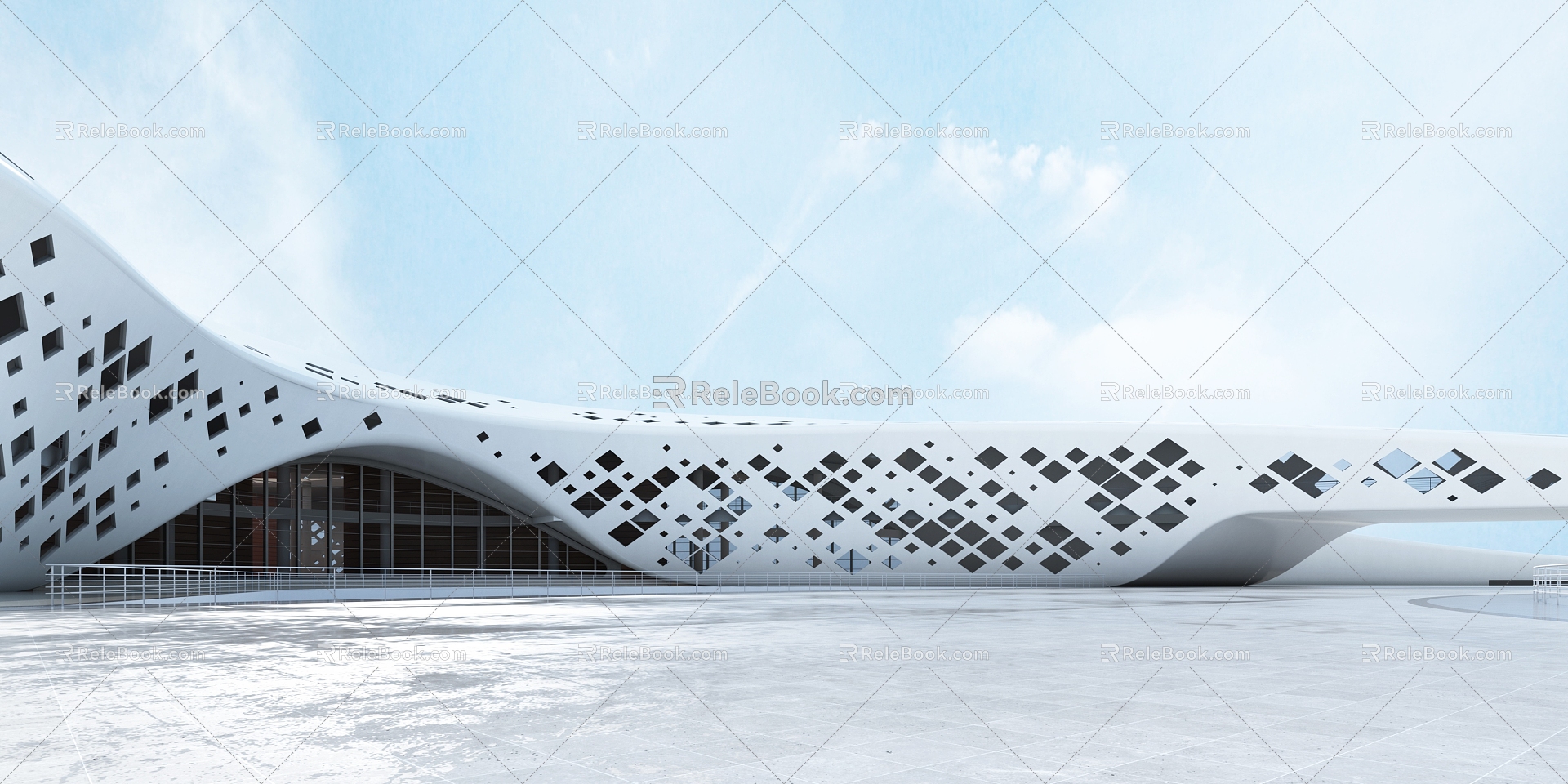 Modern Gymnasium Architecture Abstract Art Architecture Alien Gymnasium 3d model