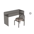 Modern Transparent Acrylic Dressing Table With Metal Frame Chair And Upholstered Seat