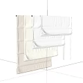 White And Beige Window Blinds With Folded Design For Home Interior Decor