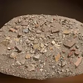 Textured Construction Component With Gravel Soil And Small Stones 3d model