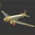American Airlines Vintage Airplane Model Featuring Blue White Red Fuselage Red Tail Propellers And Windows