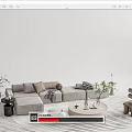 Modern sofa coffee table combination 3d model