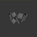 Displayed Hydraulic Jacks With Metal Construction Different Sizes And Poles