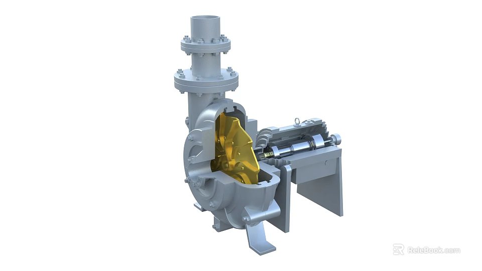Heavy Duty Industrial Pump With Metal Housing And Internal Impeller Components Design 3d model 