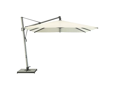Patio Cantilever Umbrella With White Canopy And Adjustable Metal Frame 3d model