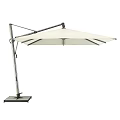Patio Cantilever Umbrella With White Canopy And Adjustable Metal Frame