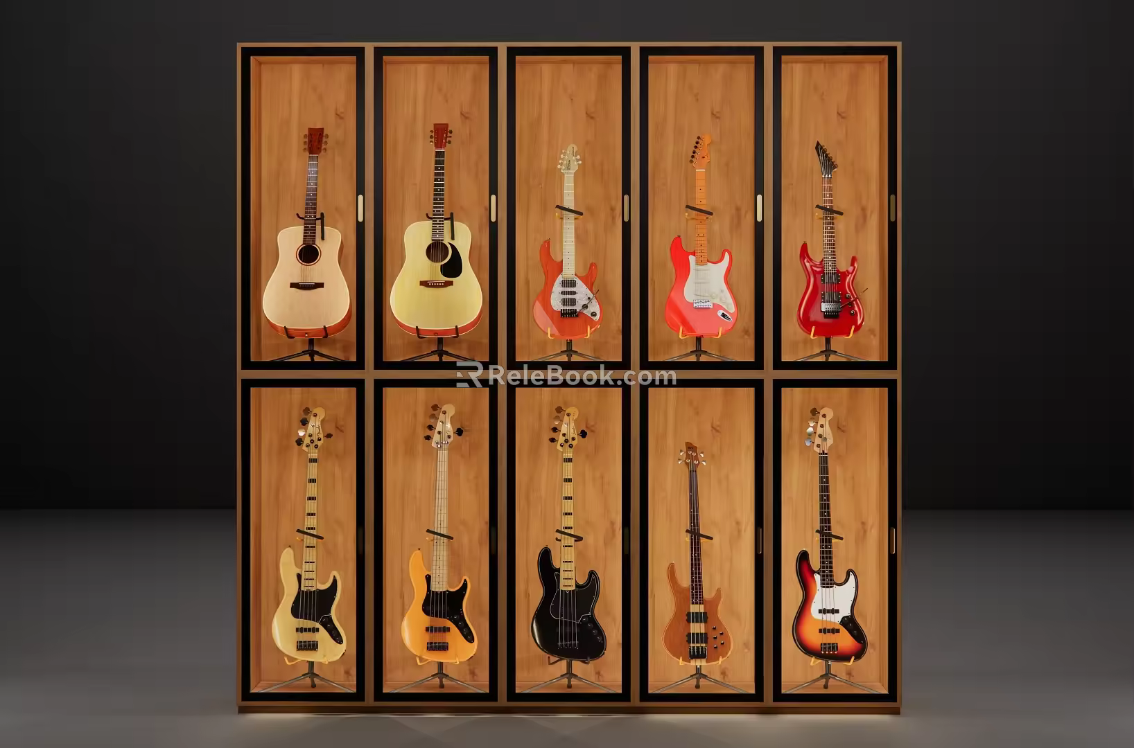 Modern Display Cabinet Guitar Display Cabinet 3d model