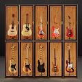 Modern Display Cabinet Guitar Display Cabinet 3d model