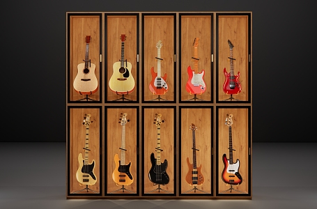 Modern Display Cabinet Guitar Display Cabinet 3d model