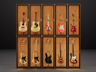 Modern Display Cabinet Guitar Display Cabinet 3d model