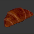 Appetizing Red Glazed Croissant With Shiny Surface On Dark Background 3d model