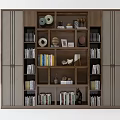 New Chinese bookcase bookshelf combination 3d model