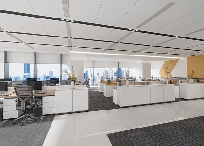 Modern public office area 3d model