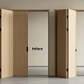 Modern Wooden Folding Doors Interior Design With Open Space And Stylish Panels
