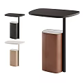 Modern Stylish Side Tables With Leather Storage Bases In Multiple Colors 3d model