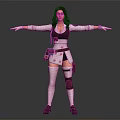 Female Mechanic Character With Long Brown Hair Glasses Black Vest White Top And Tool Belt