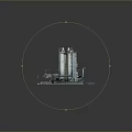 Industrial Storage Tank Facility With Large Metal Tanks Pipes Platforms And Equipment