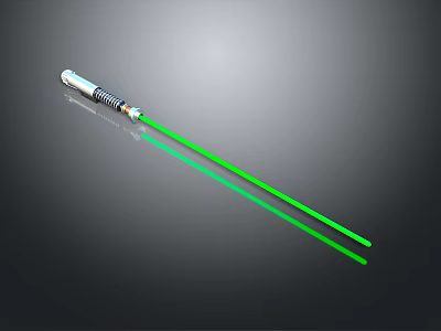 Green Laser Pointer Tool Emitting Visible Bright Green Laser Beam 3d model