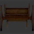 Vintage Wooden Handcart With Long Handles Large Spoked Wheels And Wooden Body